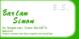 barlam simon business card